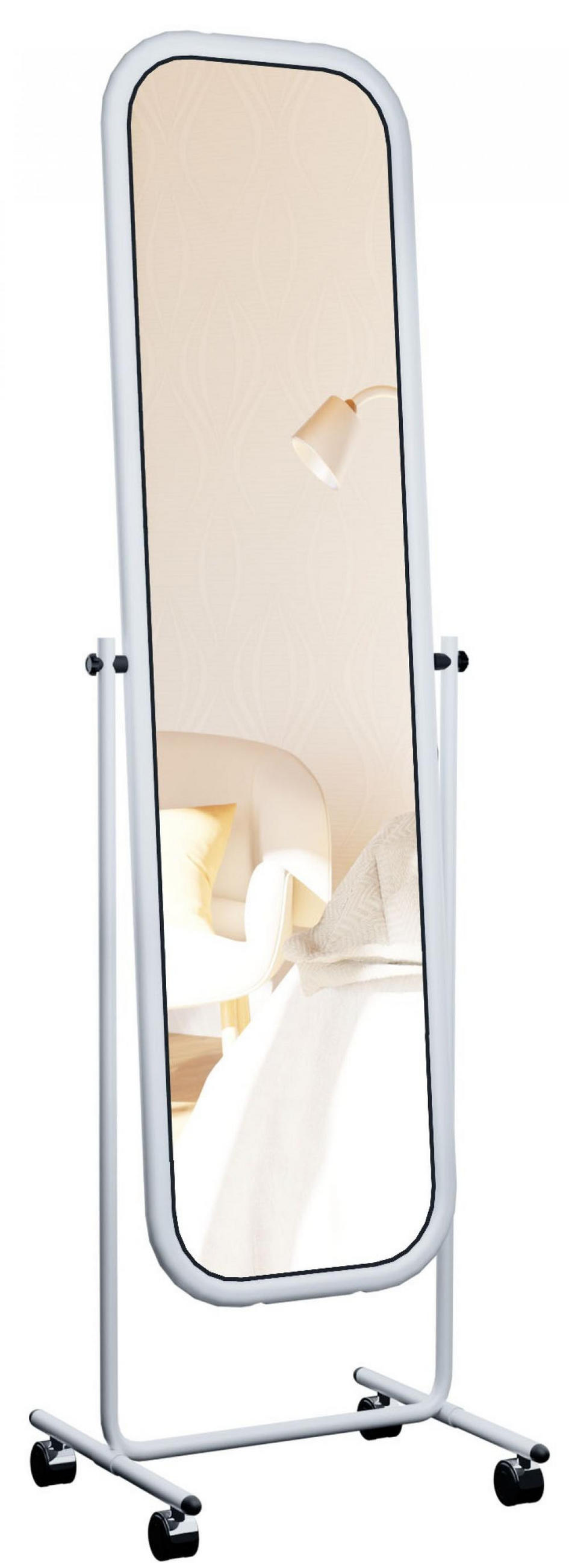 STANDSPIEGEL eckig 48/45/166 cm Metall weiß - Weiß, Metall (48/166/45cm) - CLP
