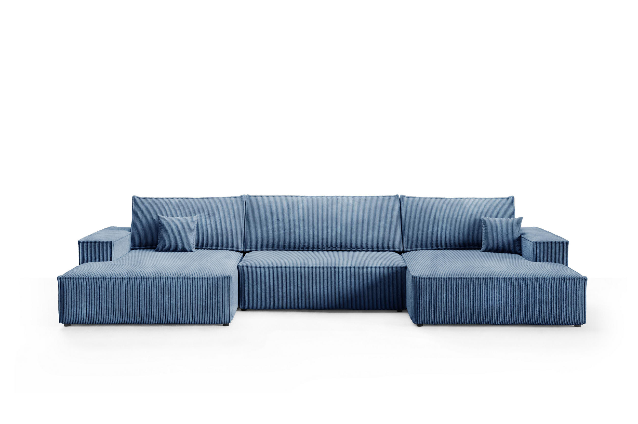 WOHNLANDCHAFT Pablo U mit Schlaffunktion Himmelblau Cord - Blau, Textil (398/85/148cm) - Bromarkt
