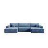 WOHNLANDCHAFT Pablo U mit Schlaffunktion Himmelblau Cord - Blau, Textil (398/85/148cm) - Bromarkt