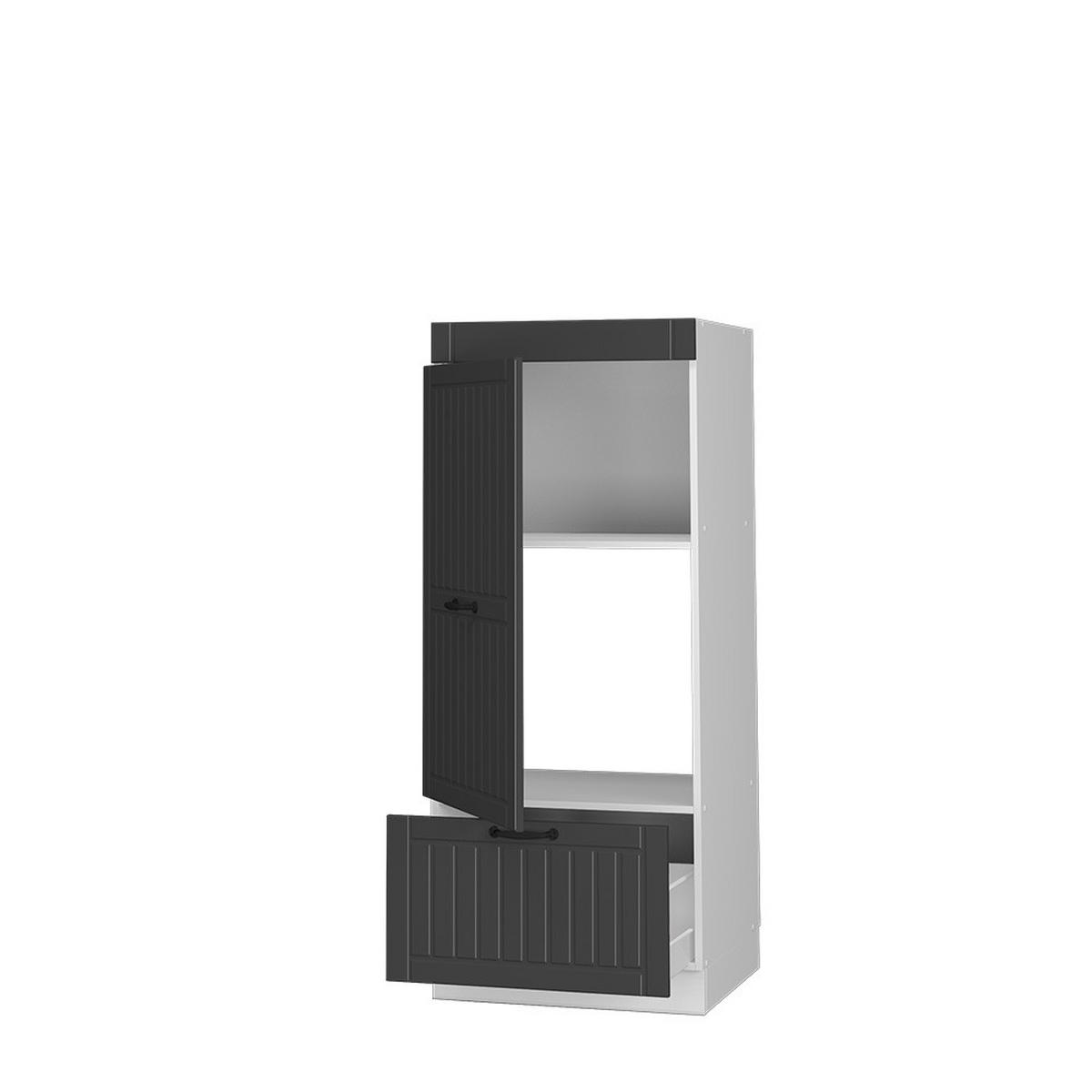 MIKROWELLENSCHRANK Fame-Line Anthrazit Landhaus 60 cm - Dunkelgrau/Anthrazit, Holzwerkstoff (60/153.6/58.1cm) - Vicco