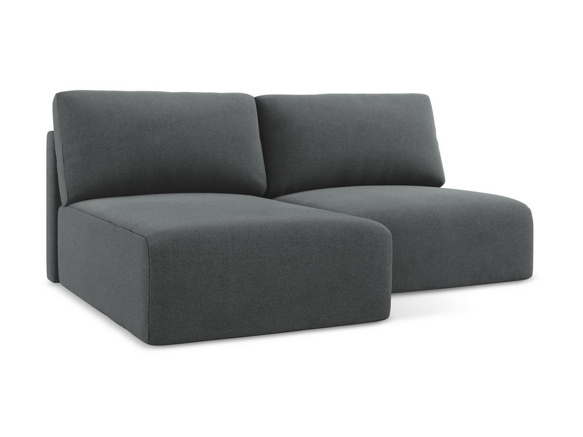 ECKSOFA mit Schlaffunktion links Strukturstoff Stoff Grau - Schwarz/Grau, Kunststoff/Textil (149/210cm) - Makamii