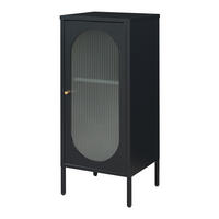 VITRINENSCHRANK Karlskrona - Schwarz, Glas/Metall (42.5/101.5/40cm) - [en.casa]