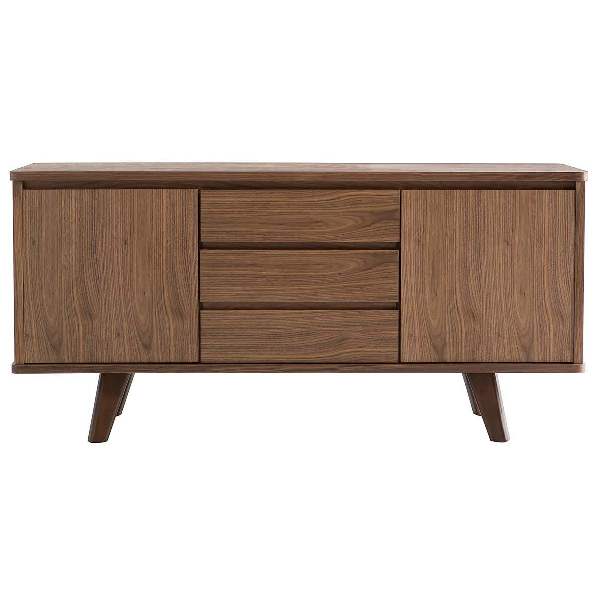 SIDEBOARD Nussbaum FIFTIES - Walnussfarben, Holz (47/76.6/160cm) - Miliboo