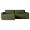 ECKSOFA mit Schlaffunktion und Bettkasten KLEEA-L - 247x143x83 cm Grün Bouclé - Schwarz/Grün, Holzwerkstoff/Kunststoff (247/143cm) - ALTDECOR