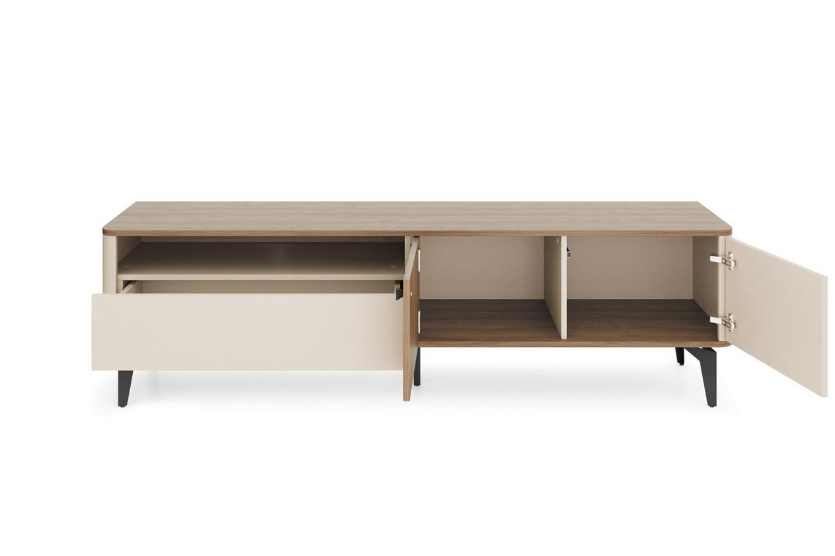 TV-LOWBOARD AURO 06 180/51/40 cm in Kaschmir / Royal Nussbaum - Kaschmir/Nussbaumfarben, Holzwerkstoff (180/51/40cm) - Deine Möbel 24