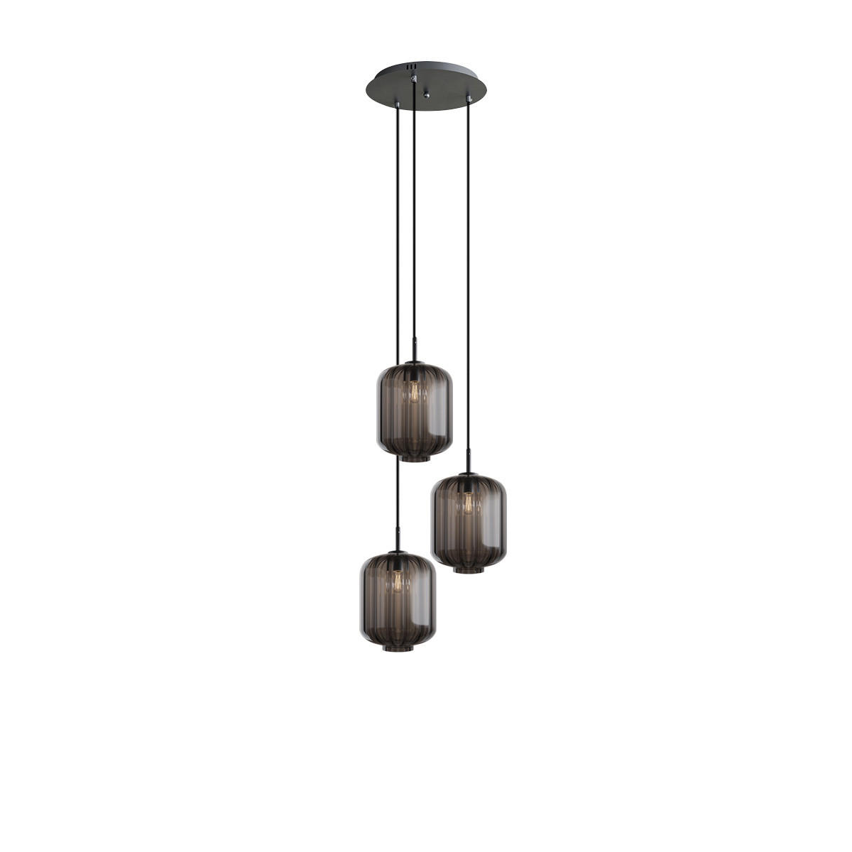GALERIELEUCHTE Velo 3-flammig Rauch Ø 25 cm - Anthrazit/Schwarz, Glas (25/25/27cm) - s.luce