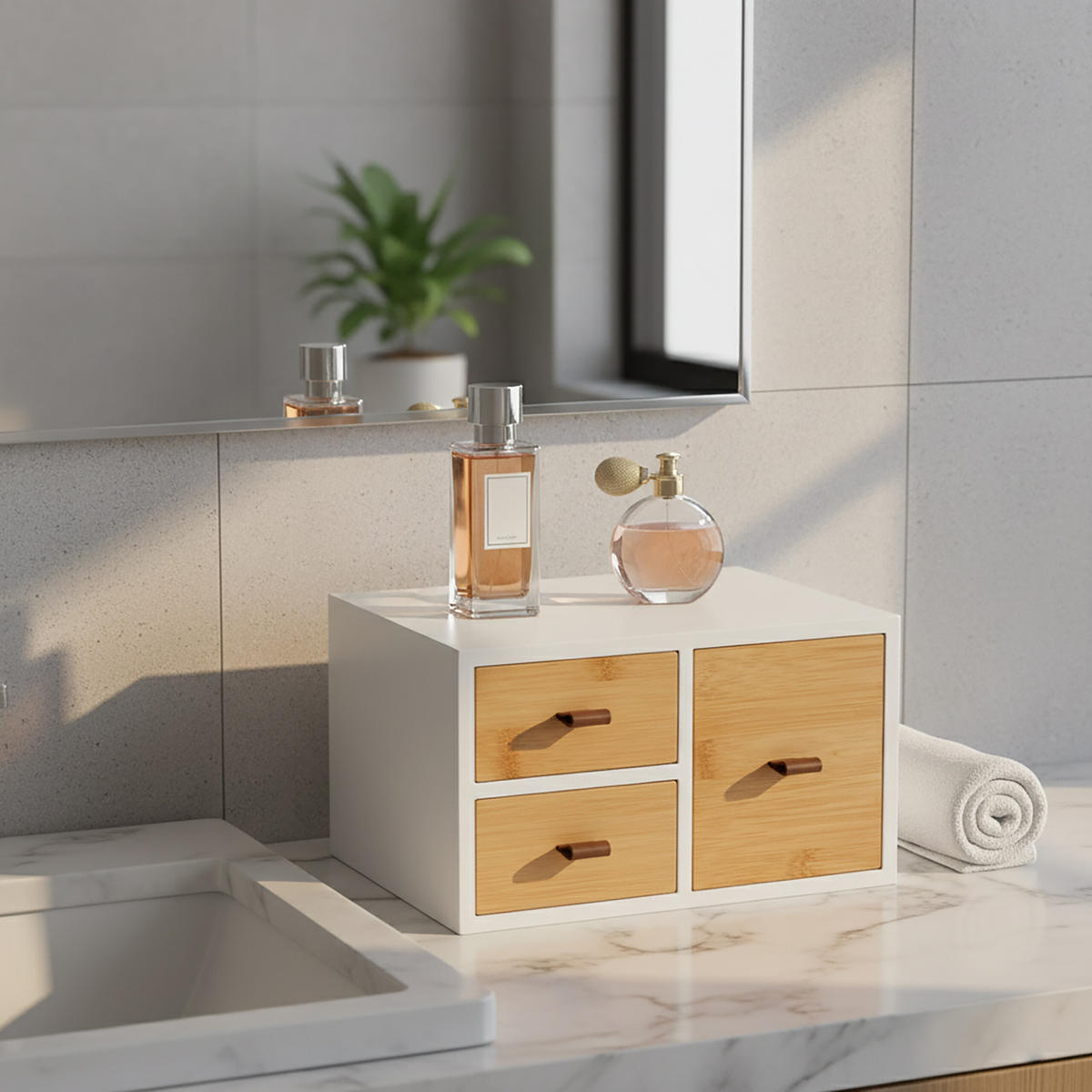 SCHUBLADENBOX - Multicolor, Holz/Holzwerkstoff (20/25/15cm) - Relaxdays