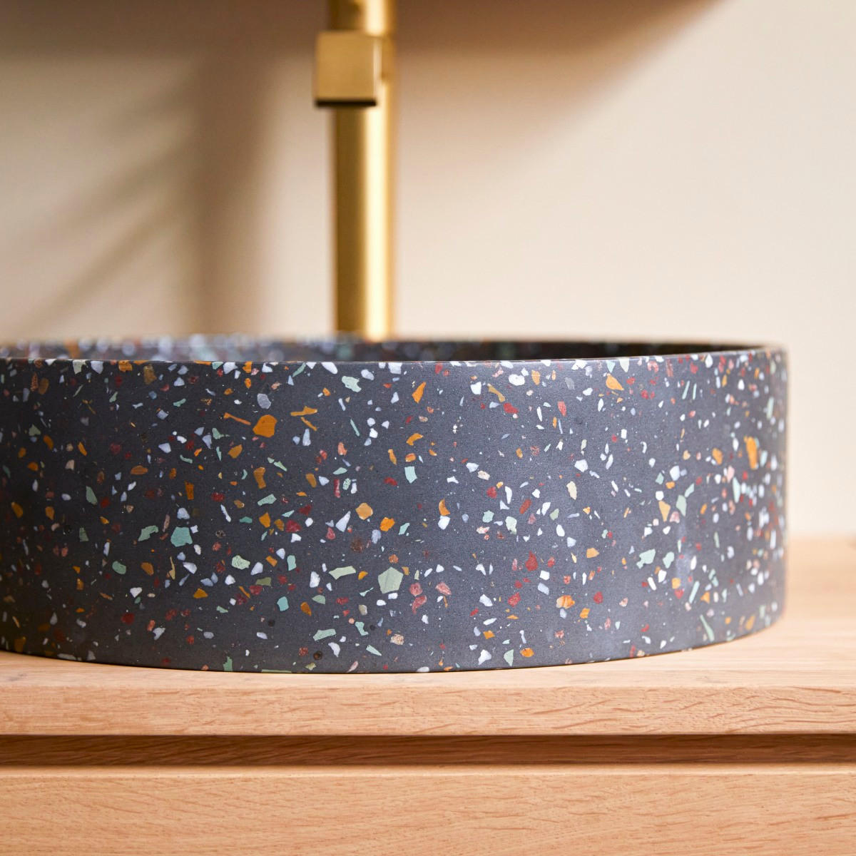 WASCHBECKEN Gina Multicolor aus Terrazzo - Multicolor, Stein (39/12/39cm) - Tikamoon