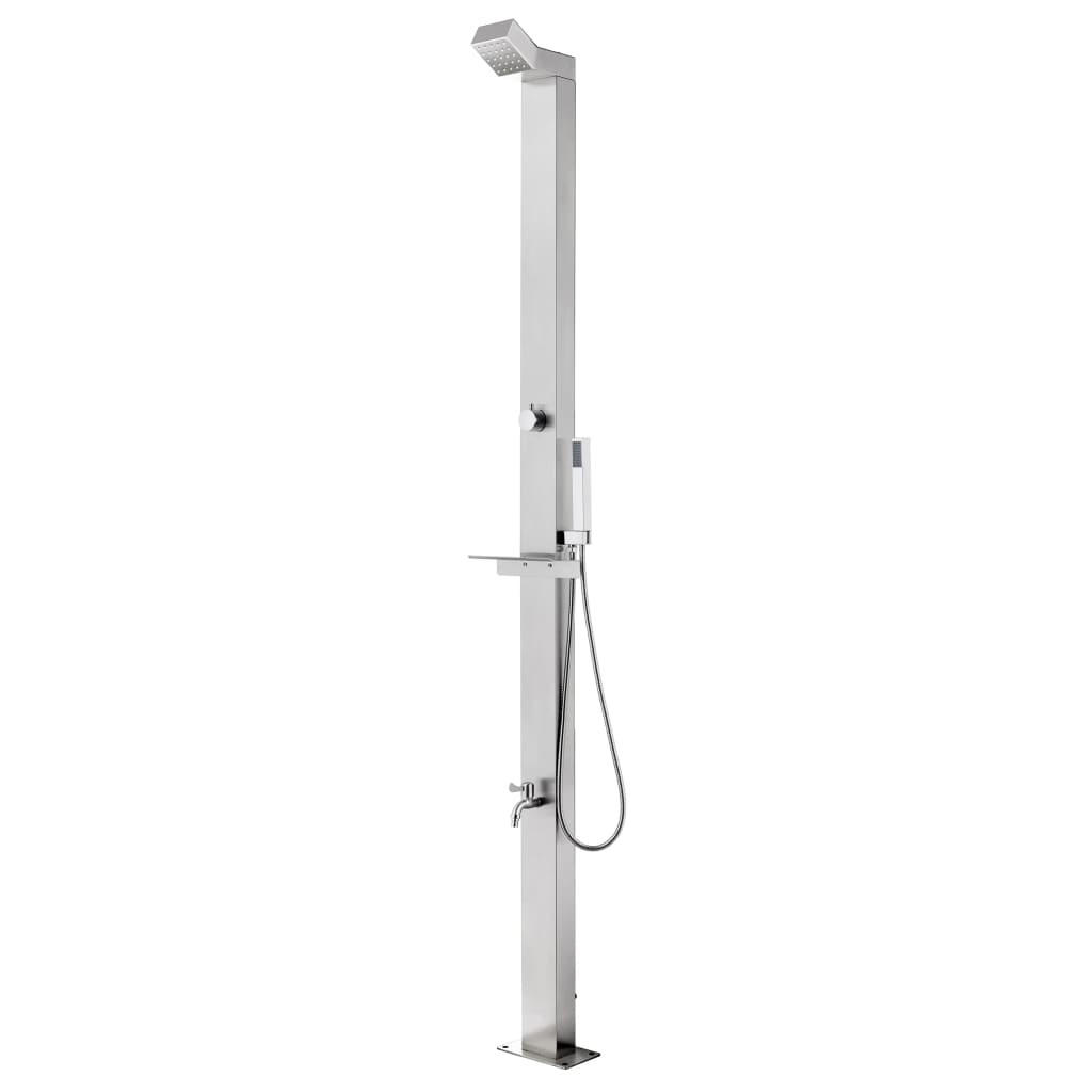 GARTENDUSCHE 220 Cm Edelstahl - Silberfarben, Metall (20/220/12cm) - vidaXL