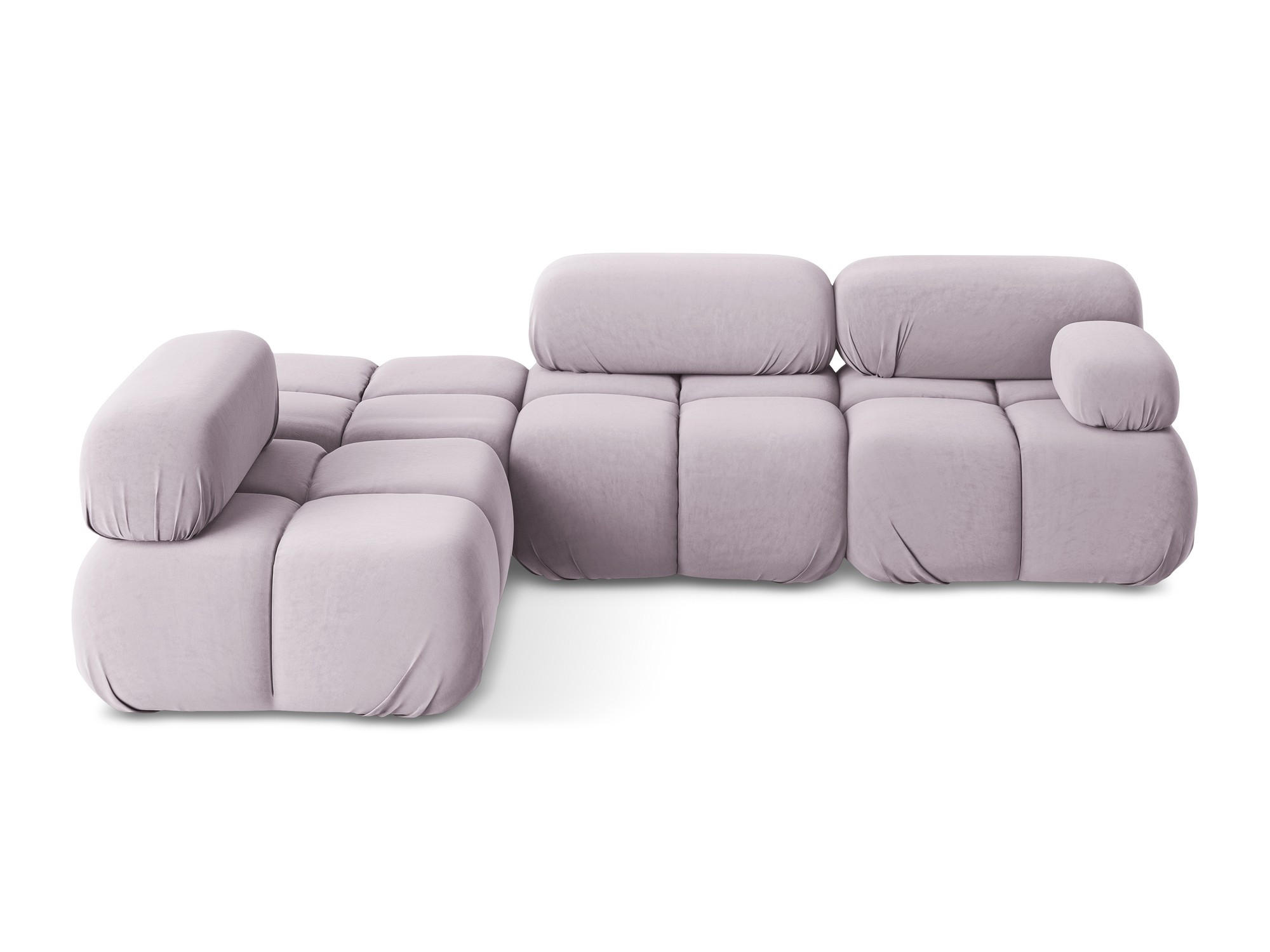 ECKSOFA Links Samt Stoff Violett - Lila/Flieder, Kunststoff/Textil (190/285cm) - Makamii