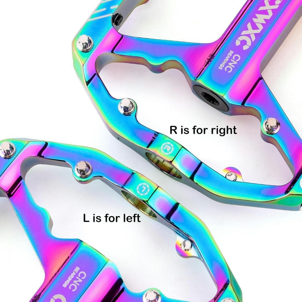 FAHRRADPEDALE 9/16 Zoll CNC Aluminium Regenbogenfarben - Multicolor, Metall (9/2/10cm)