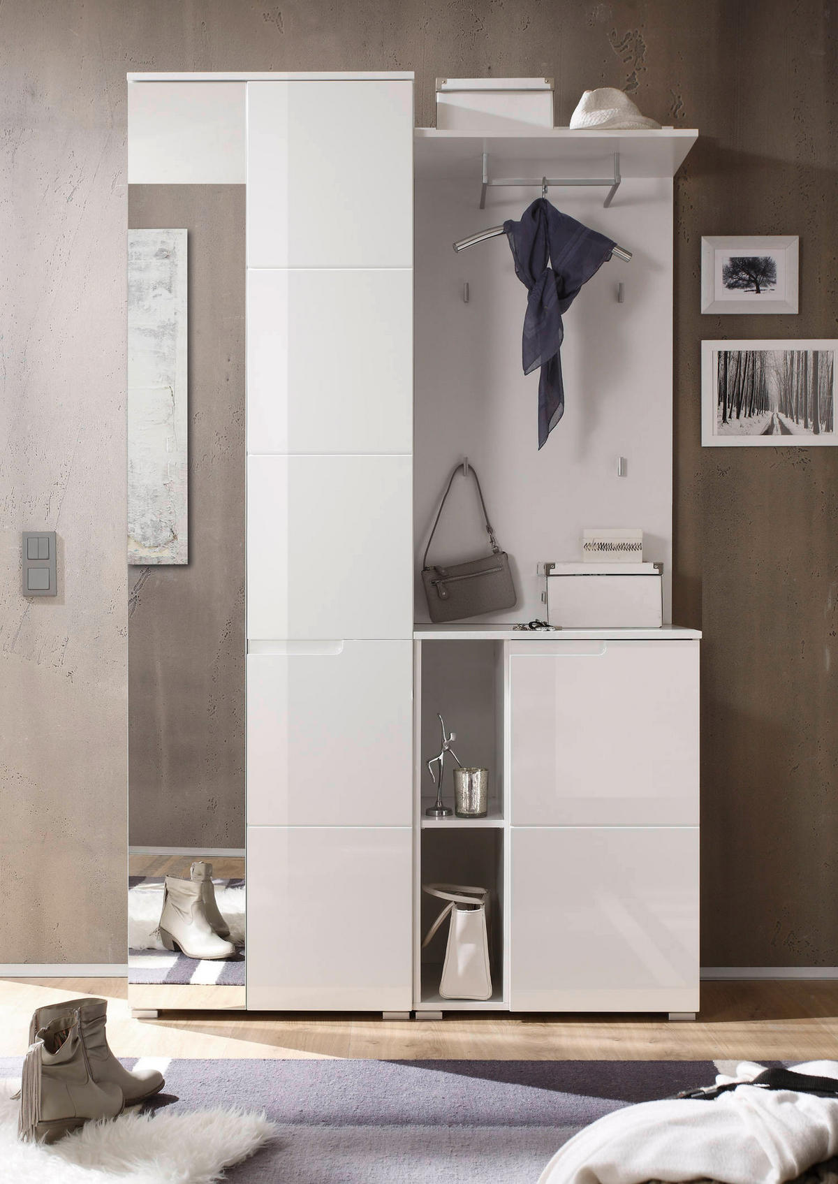 GARDEROBE 5-teilig in 120/198/40 cm - Weiß, Holz (120/198/40cm) - moebel dich auf