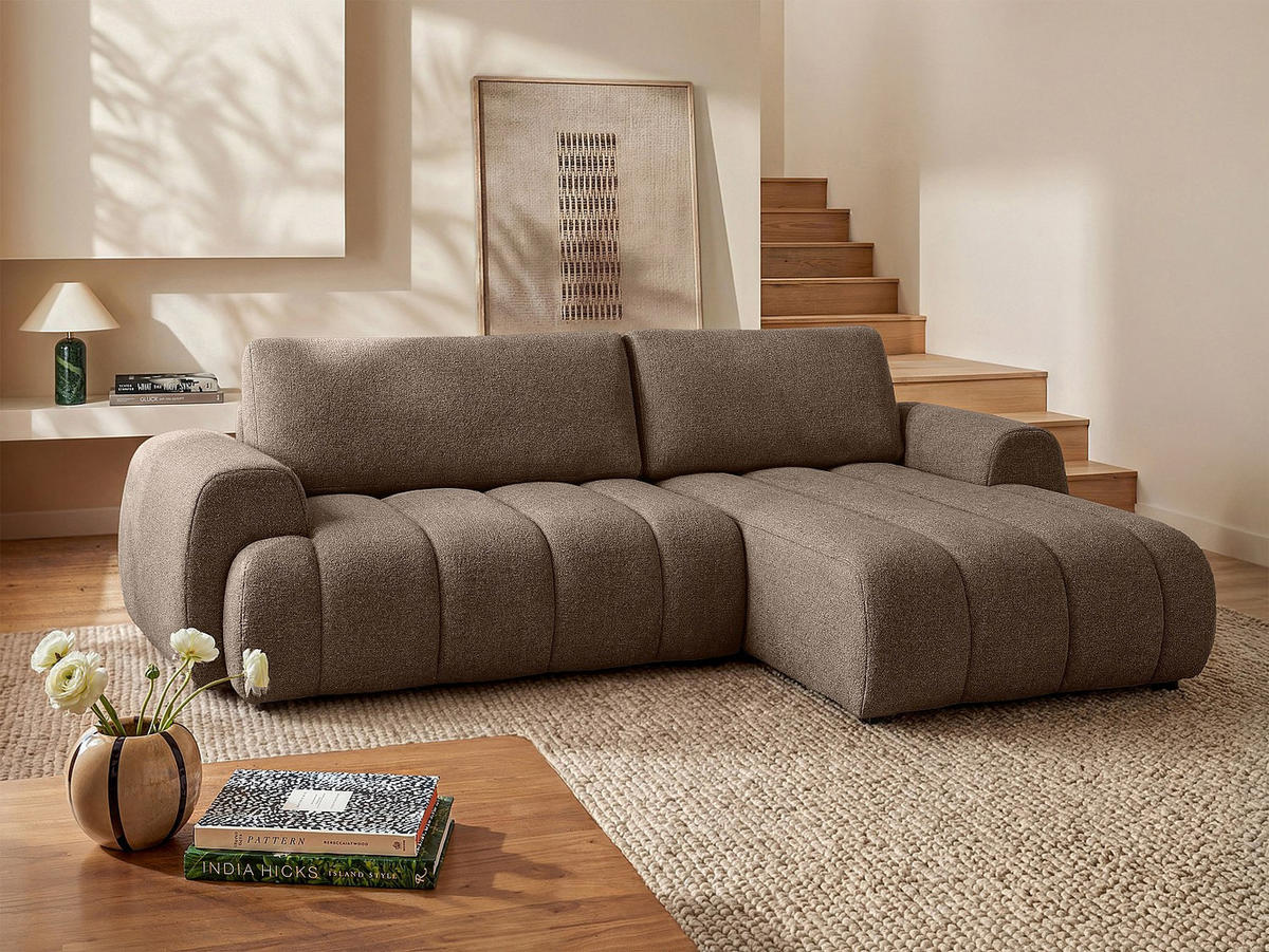 SCHLAFSOFA - 4 Personen - Stoff - Taupe - - Taupe, Textil (272/81/168cm) - Vente-Unique