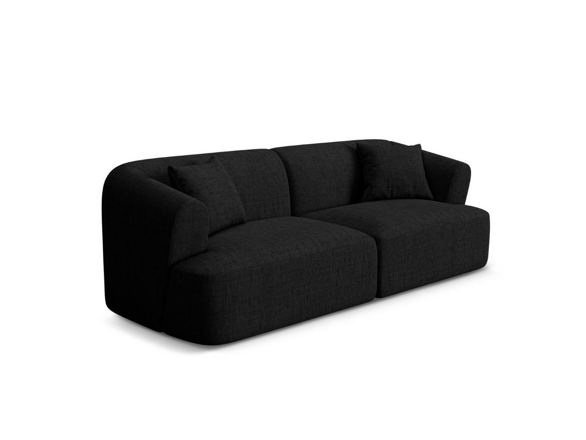 MODULARES-SOFA Campi aus strukturiertem Stoff schwarz 3 Sitzplätze - Schwarz, Textil (90/70/220cm) - Cosmopolitan Design