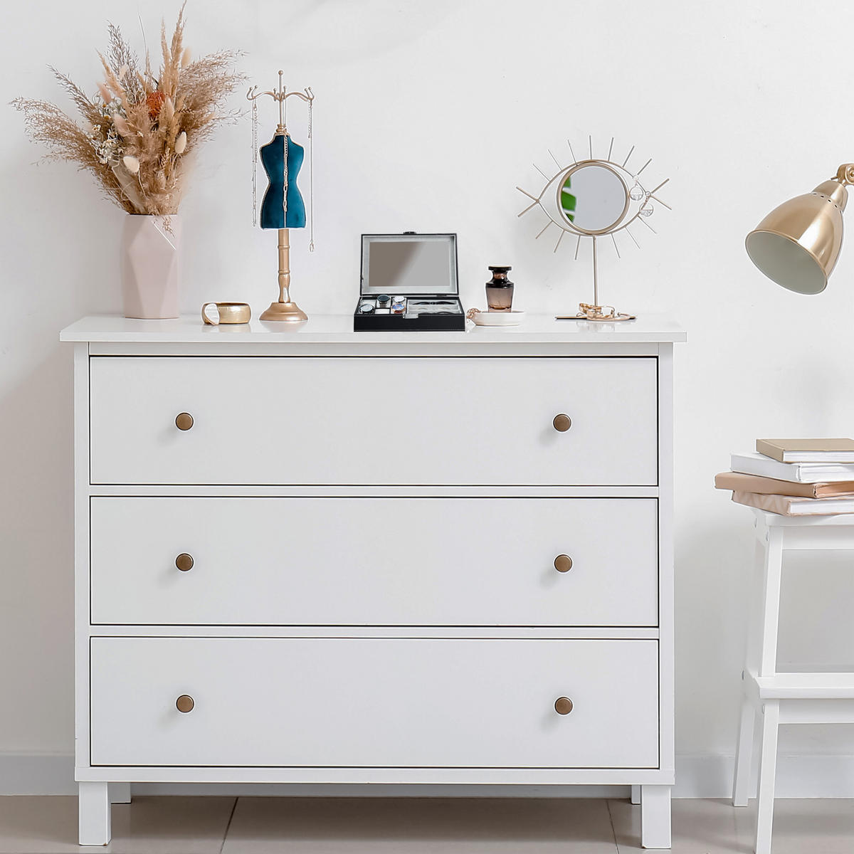 SCHMUCKAUFBEWAHRUNG - Multicolor, Holzwerkstoff/Kunststoff (33/9/20.5cm) - Relaxdays