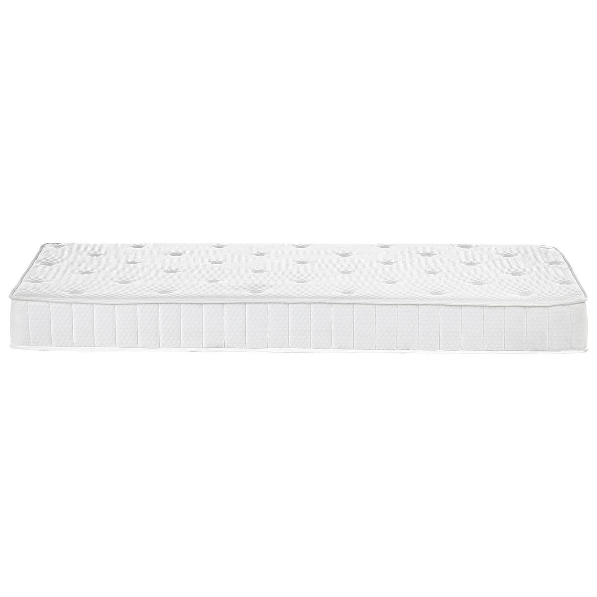 VZMETNICA Z ŽEPKASTIMI VZMETMI srednje trda/trda 90/200/20 cm Duo - bela, tekstil (90/200cm) - Beliani