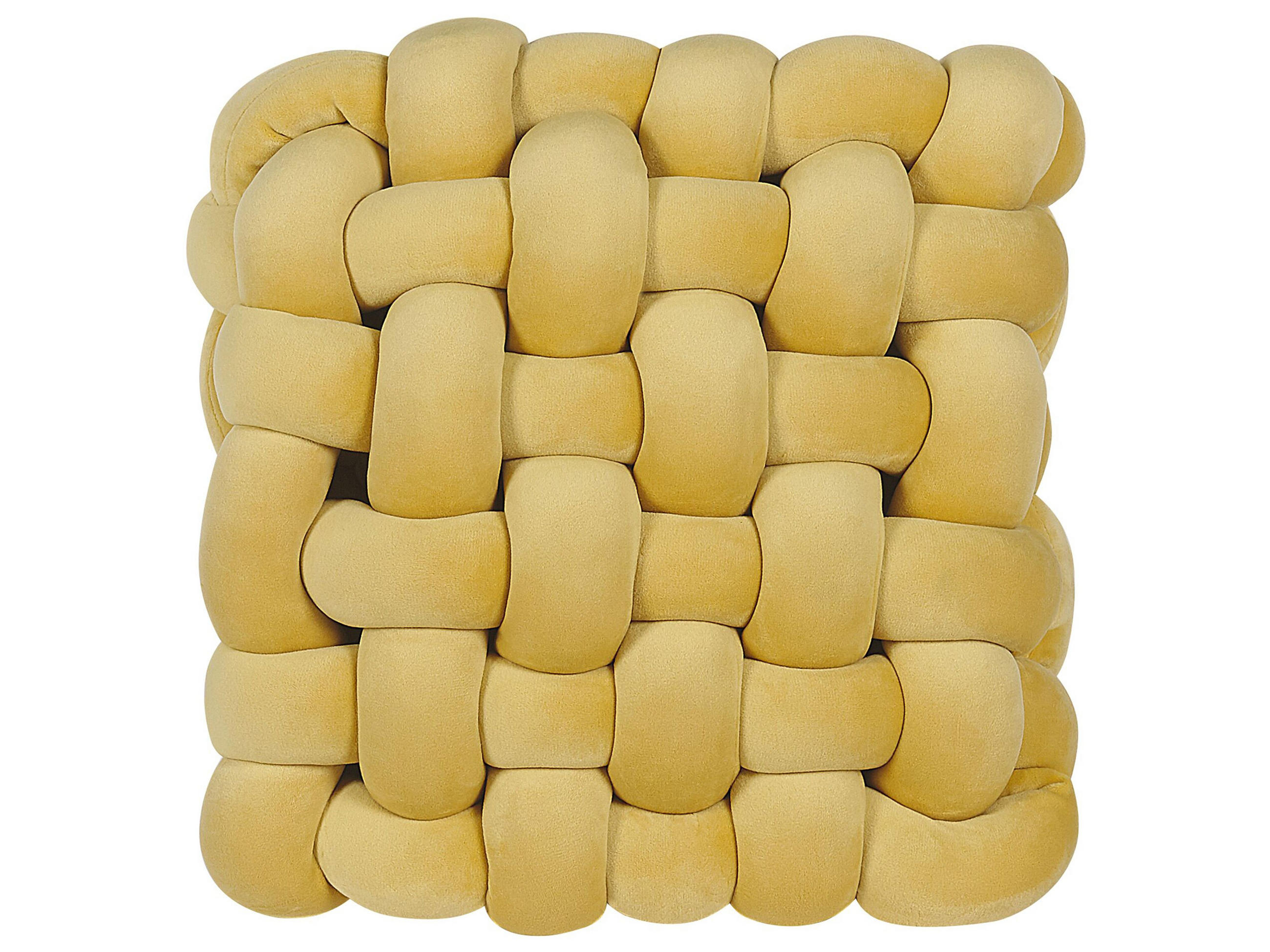 DEKOKISSEN Senfgelb 30/30 cm Sirali - Dunkelgelb, Textil (30/30cm) - Beliani