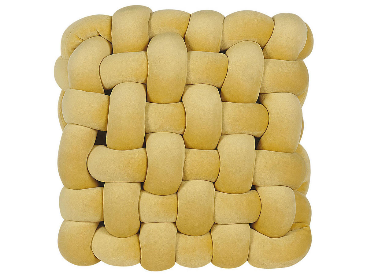 DEKOKISSEN Senfgelb 30/30 cm Sirali - Dunkelgelb, Textil (30/30cm) - Beliani