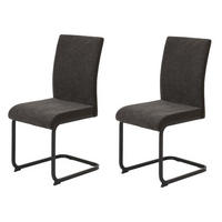 SCHWINGSTUHL 2 Stück Linn - Webstoff Braun - Schwarz/Braun, Textil/Metall (43/92/52cm) - Hela Vertriebs GmbH