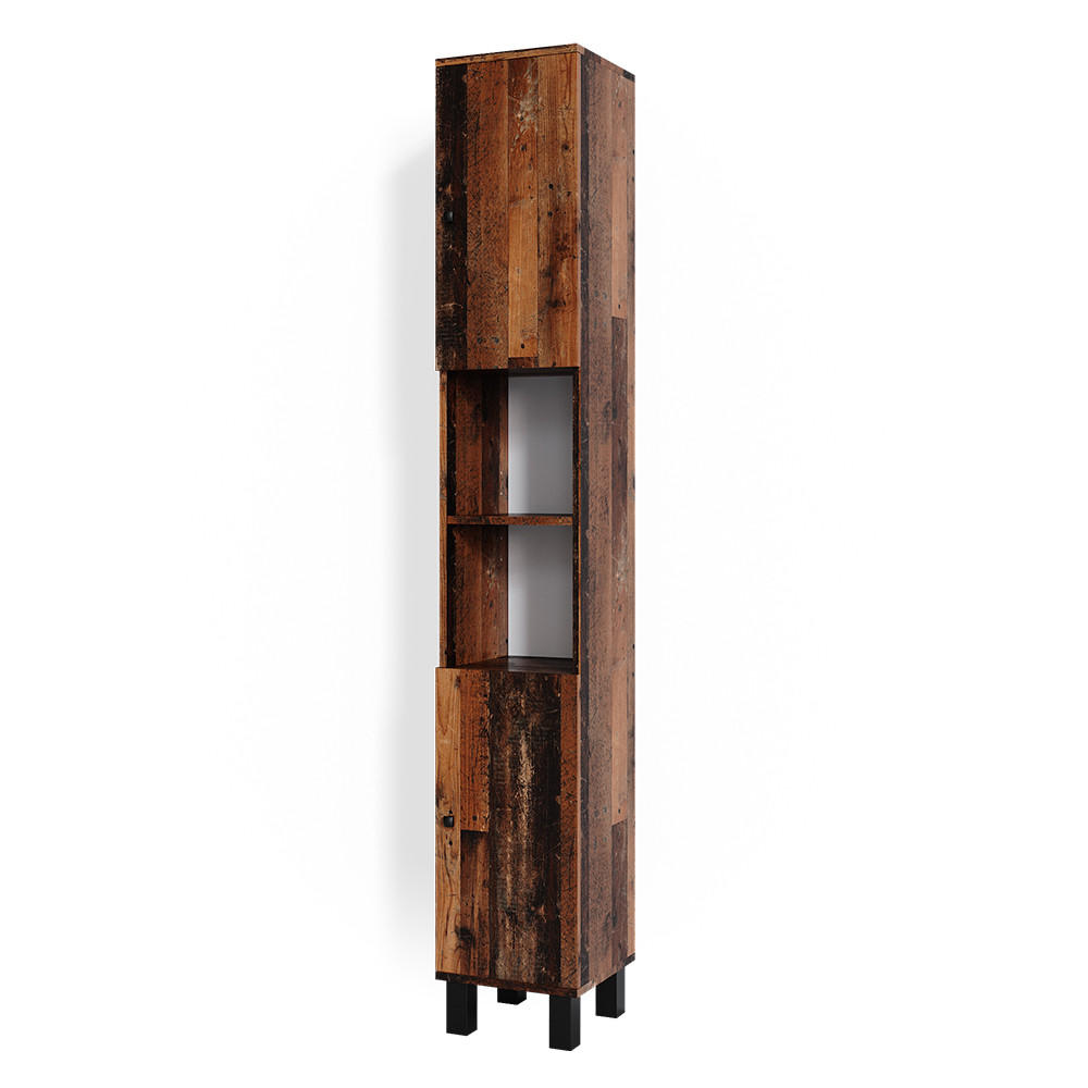 BADSCHRANK Fynn Eiche rustikal 30 x 190 cm - Wildeiche, Holzwerkstoff (30/190/30cm) - Vicco