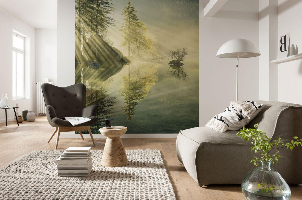 FOTOTAPETE bewaldete Landschaft 200 x 250 cm - Grün, Papier (200/250cm) - Sanders & Sanders