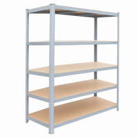 ETAGERĂ Gri pentru sarcini grele 5-niveluri oțel 200 cm - multicolor, material plastic/compozit lemnos (120/200/60cm) - Relaxdays