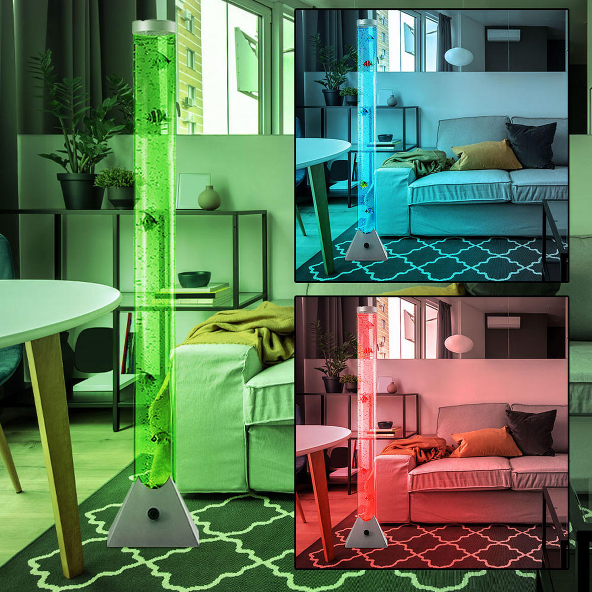 LED DEKOLEUCHTE Silber Kunststoff Acryl - Silberfarben, Kunststoff (21.5/21.5/119.5cm) - Globo Lighting