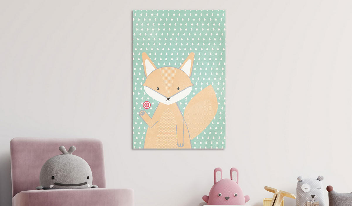 KUNSTDRUCK Grün 60/90 cm - Braun/Grün, Textil (60/90cm) - KUNSTLOFT