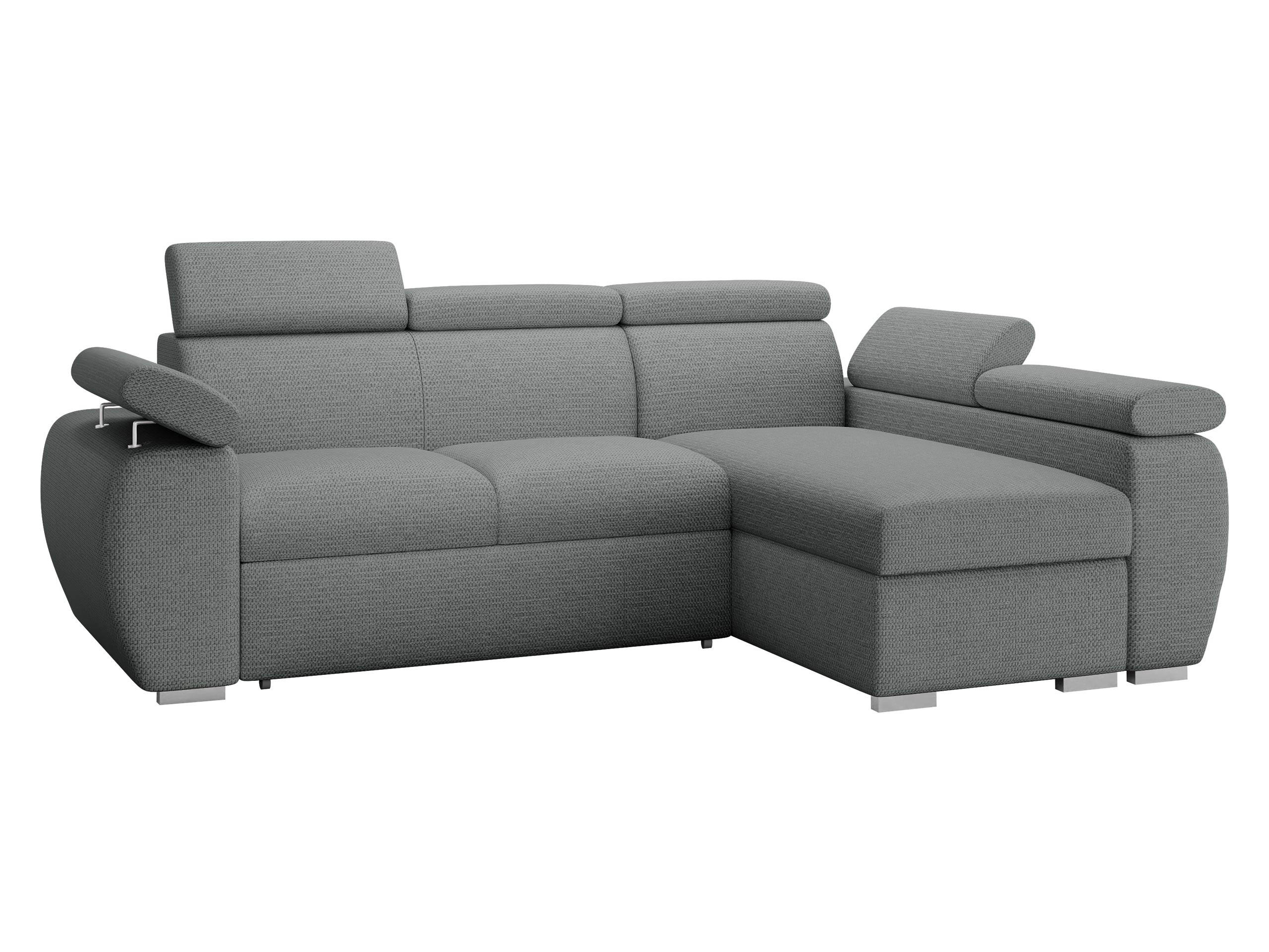 ECKSOFA Boston Mini, Seite: Rechts - 2R+LC - Chromfarben/Silberfarben, Holz/Textil (255/170cm) - MIRJAN24