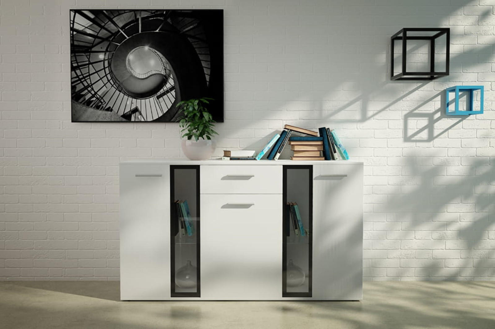 SIDEBOARD CERES - Weiß, Holzwerkstoff (140/80/40cm) - Meblini
