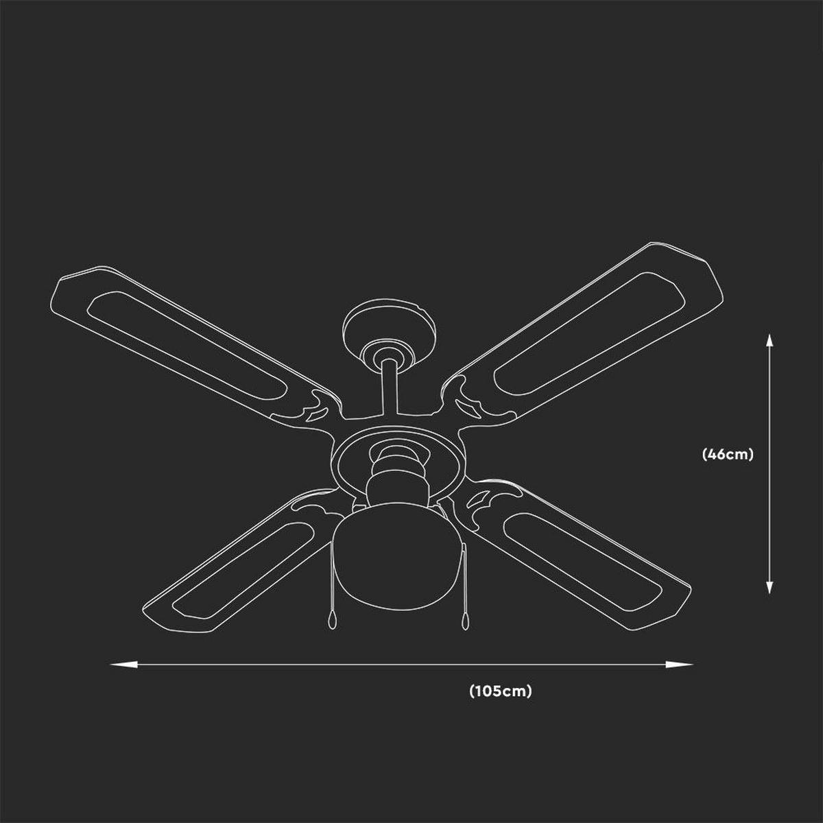 LED DECKENLEUCHTE Deckenventilator Braun Holzoptik - Braun, Holzwerkstoff (105/105/46cm)