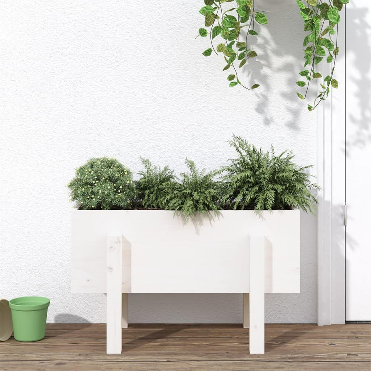 PFLANZKÜBEL Weiß 62x30x38 cm Massivholz Kiefer - Weiß, Holz (62/38/30cm)