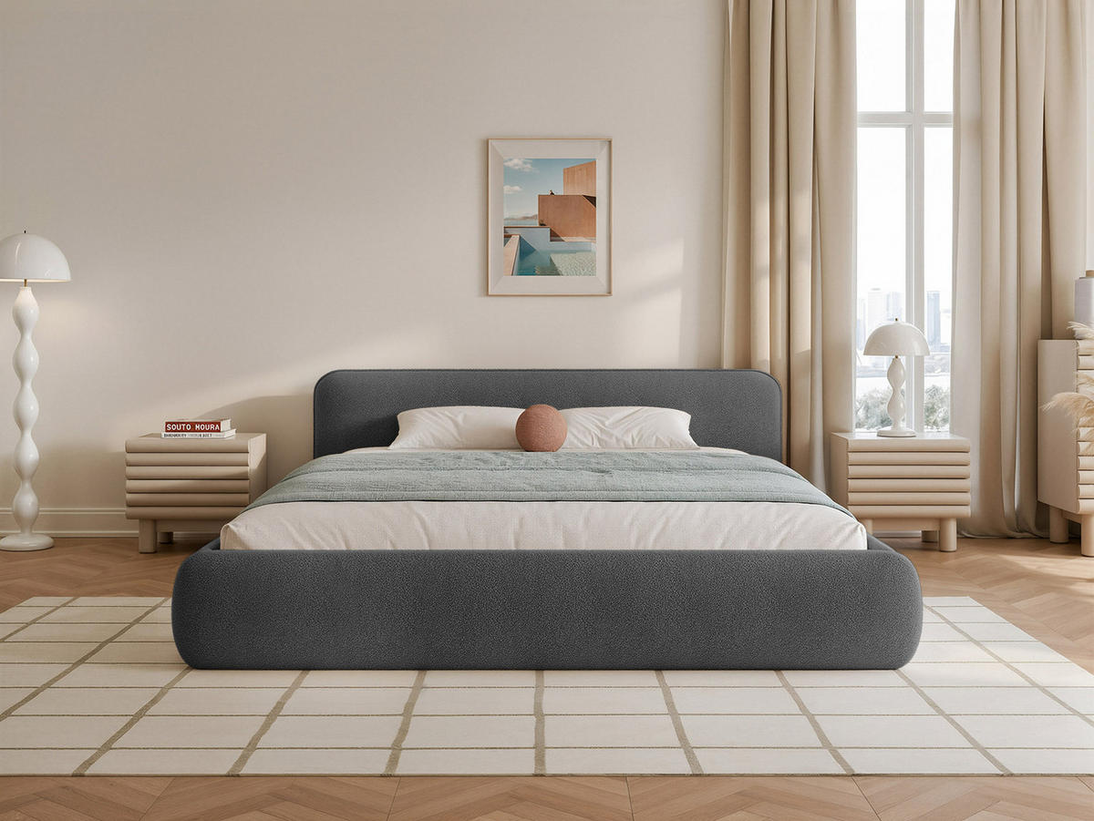 POLSTERBETT Taftan 120x200 cm, Graphit - Graphitfarben, Textil (200/120cm) - Fedve