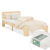 HOLZBETT Natur 90/200 cm Jugendbett mit Matratze - Naturfarben, Holz (90/200cm) - Homestyle4u