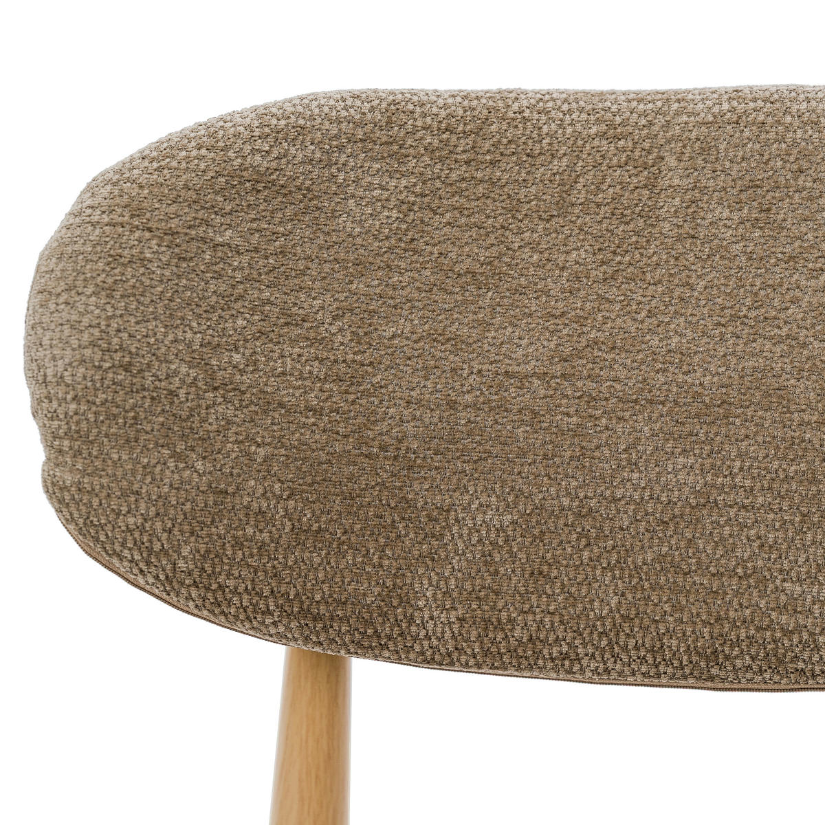 STUHL ALMO gepolstert Beine in Holzoptik - beige - Chenille - Hellbraun/Eichefarben, Textil/Metall (47/77/54cm) - NEW HOME