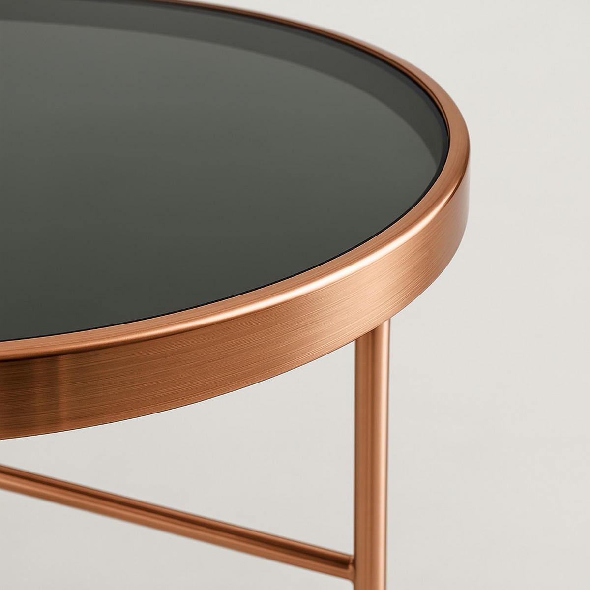 COUCHTISCH Gina schwarz / Kupfer 82 / 82 / 40cm - Schwarz/Kupferfarben, Glas/Holz (82/82/40cm) - Feldmann-Wohnen