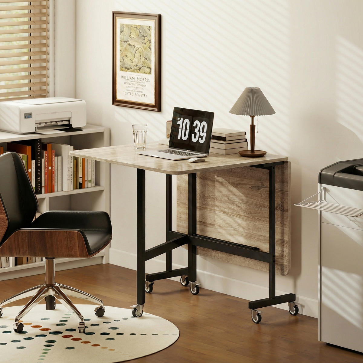 ESSTISCH aus Spanplatte 120/80/73 cm Eiche - Eichefarben/Schwarz, Holzwerkstoff/Metall (120/80/73cm) - HOMCOM