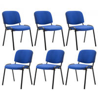 BESUCHERSTUHL 6er Set Stoff blau - Blau/Schwarz, Textil/Metall (53/83/53cm) - CLP