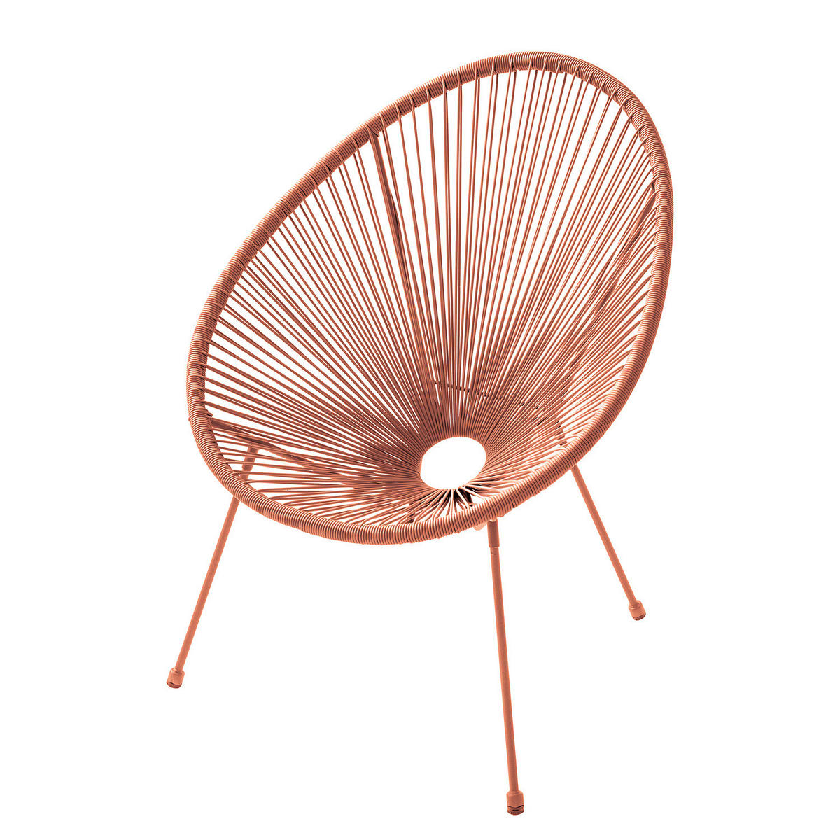 SITZGRUPPE - Stahl / Polyrattan - 3-teilig - Rosa, Glas/Kunststoff - home24