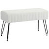 SITZBANK, Polsterbank mit Kunstfell-Optik, Metallbeine, Schuhbank für Flur Creme - Creme, Kunststoff (30/47/82cm) - HOMCOM