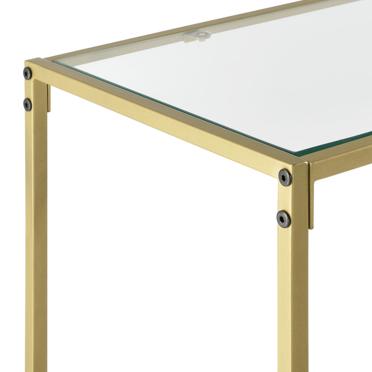 KONSOLENTISCH Alajärvi - Goldfarben, Glas (35/100/80cm) - [en.casa]