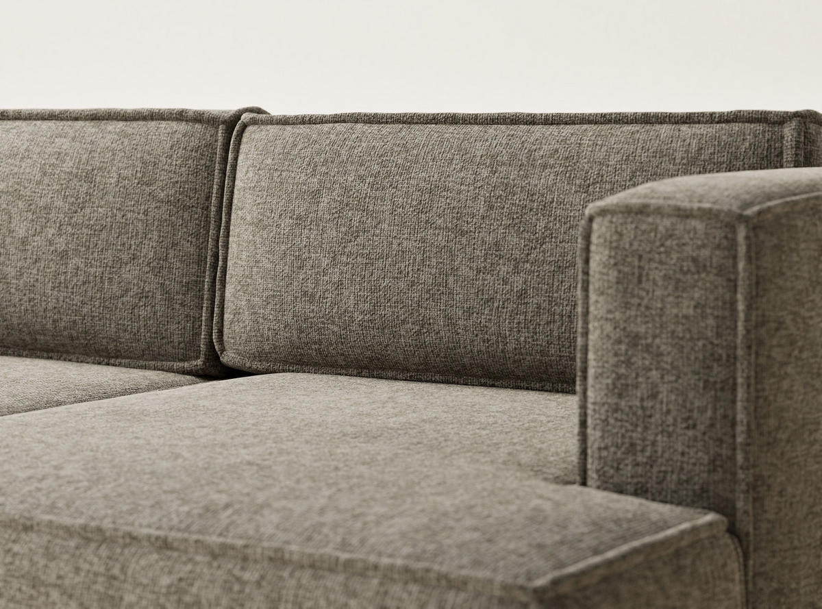 ECKSOFA MIT SCHLAFFUNKTION Velto Braun Chenille-Stoff - Schwarz/Braun, Holz/Holzwerkstoff (250/152cm) - Maison de Reve