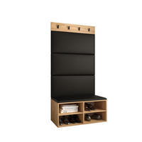 GARDEROBEN-SET 84/184/42 - Eichefarben/Schwarz, Holz (84/184/42cm) - MÖBEL KRYSPOL