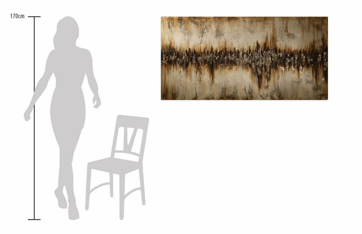ACRYLBILD HANDGEMALT 140/70 cm - Braun, Holz/Textil (2.22/70cm) - KUNSTLOFT