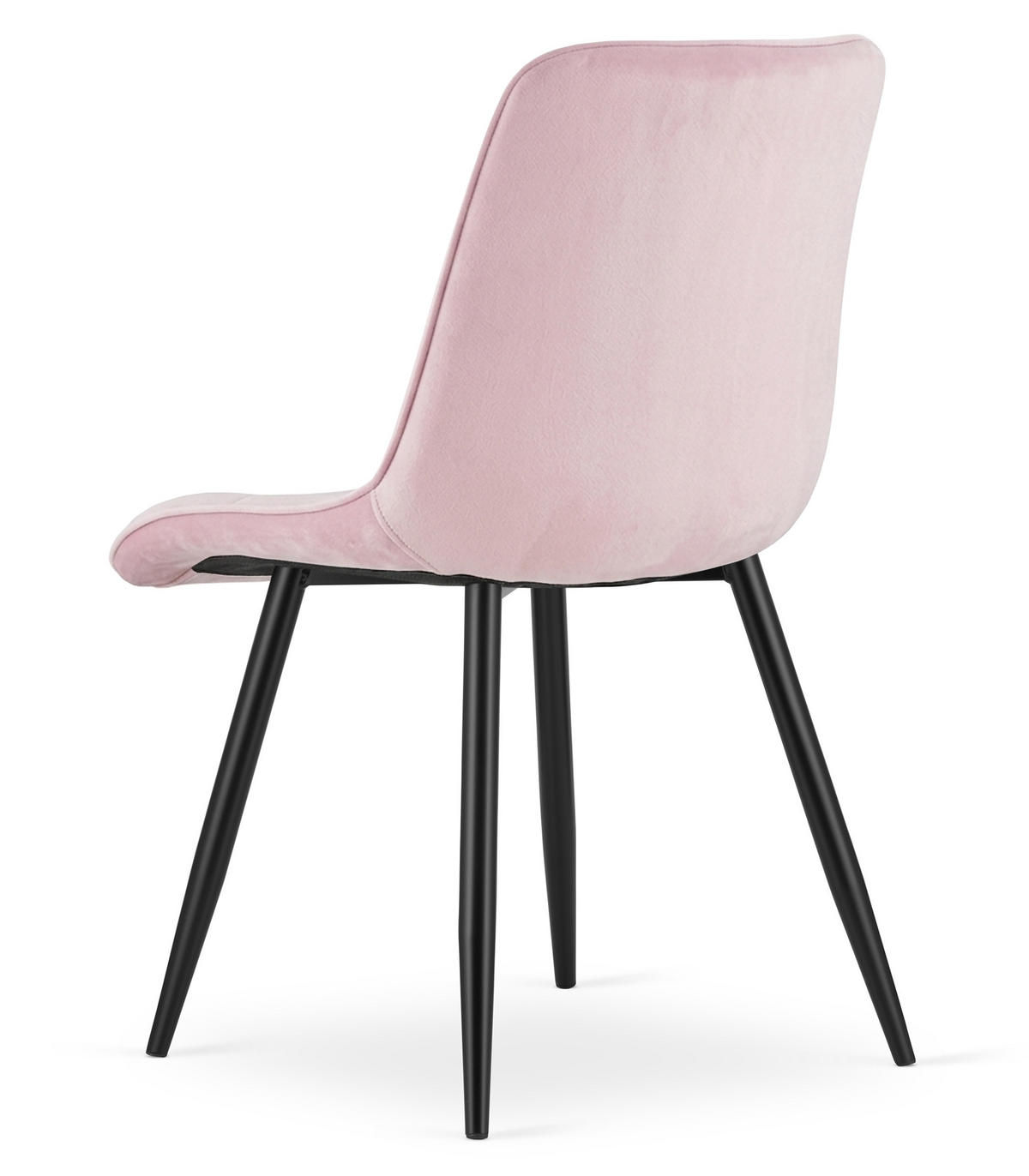 STUHL Hellrosa 49x60 cm SPLIT Samtbezug - Schwarz, Metall (49/56/60cm)