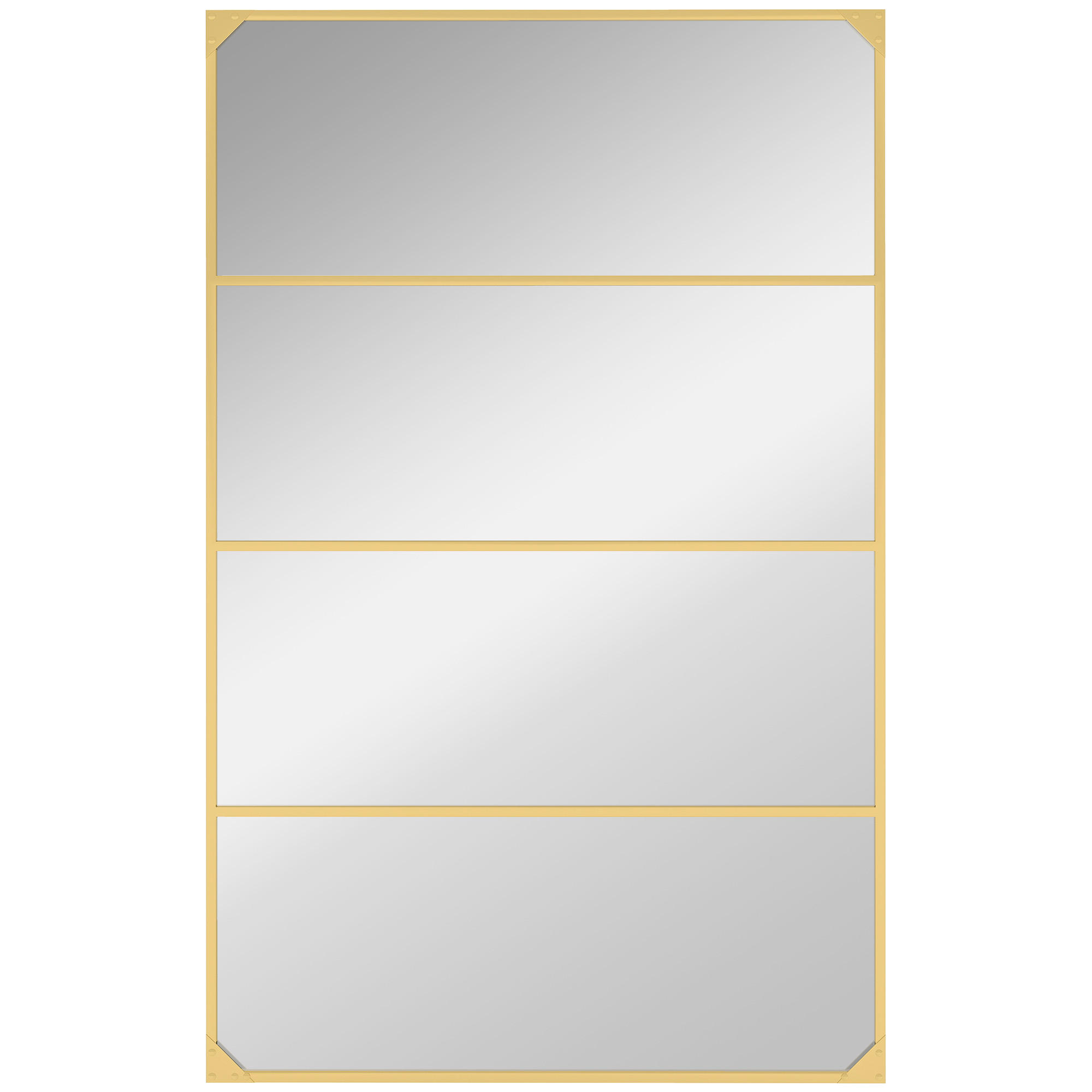 WANDSPIEGEL DE-14364 Verrière-Stil mit 4 Haken Gold - Goldfarben, Glas (109/69/2cm) - ComfortXL