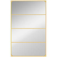 WANDSPIEGEL DE-14364 Verrière-Stil mit 4 Haken Gold - Goldfarben, Glas (109/69/2cm) - ComfortXL