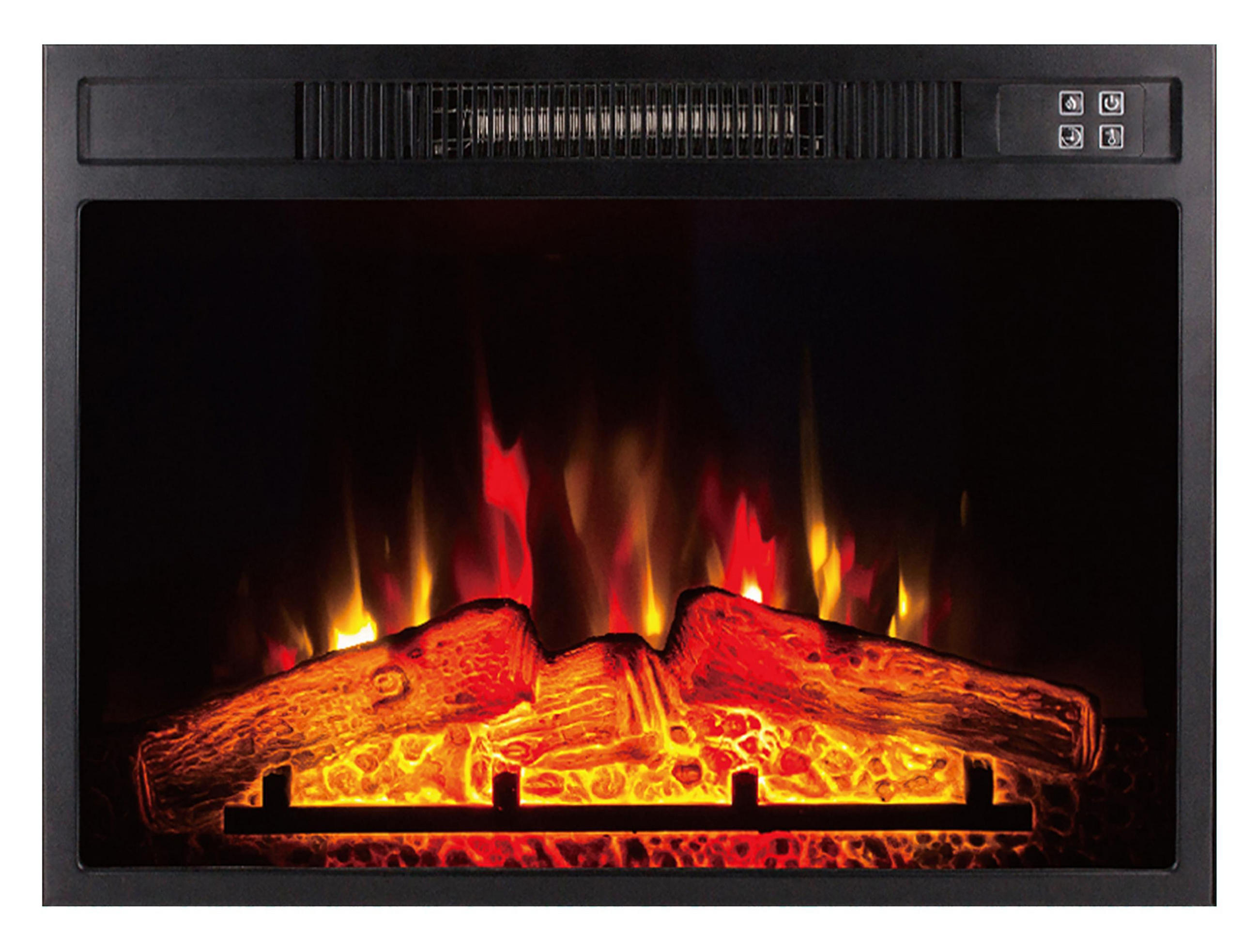 ELEKTROKAMIN Schwarz Wandmodell mit Heizung 2000 W - Schwarz, Glas (58/44/13cm) - Purline
