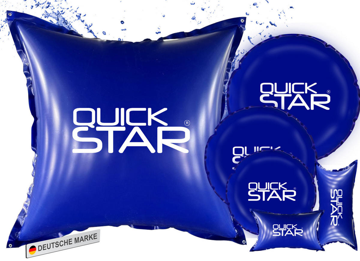 POOLKISSEN 6 Stück Eckig 120x120 cm Blau - Blau, Kunststoff (120/120cm) - QUICK STAR