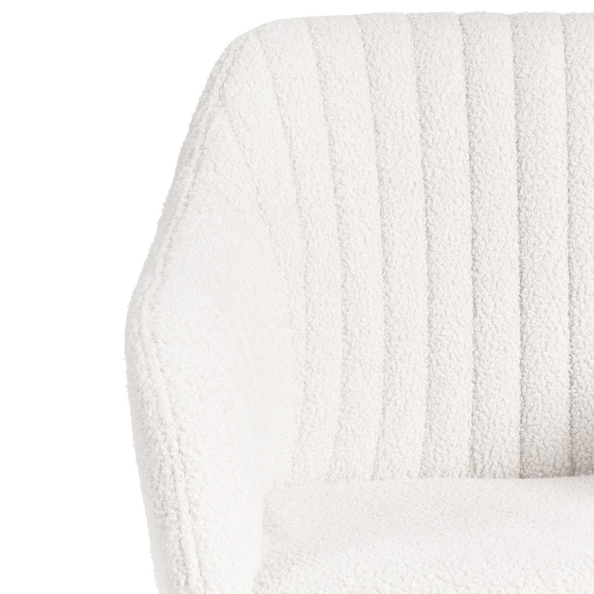 SCHREIBTISCHSTUHL Bouclé Cremeweiß Venice - Creme, Textil (64/89/64cm) - Beliani